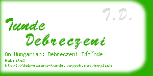 tunde debreczeni business card